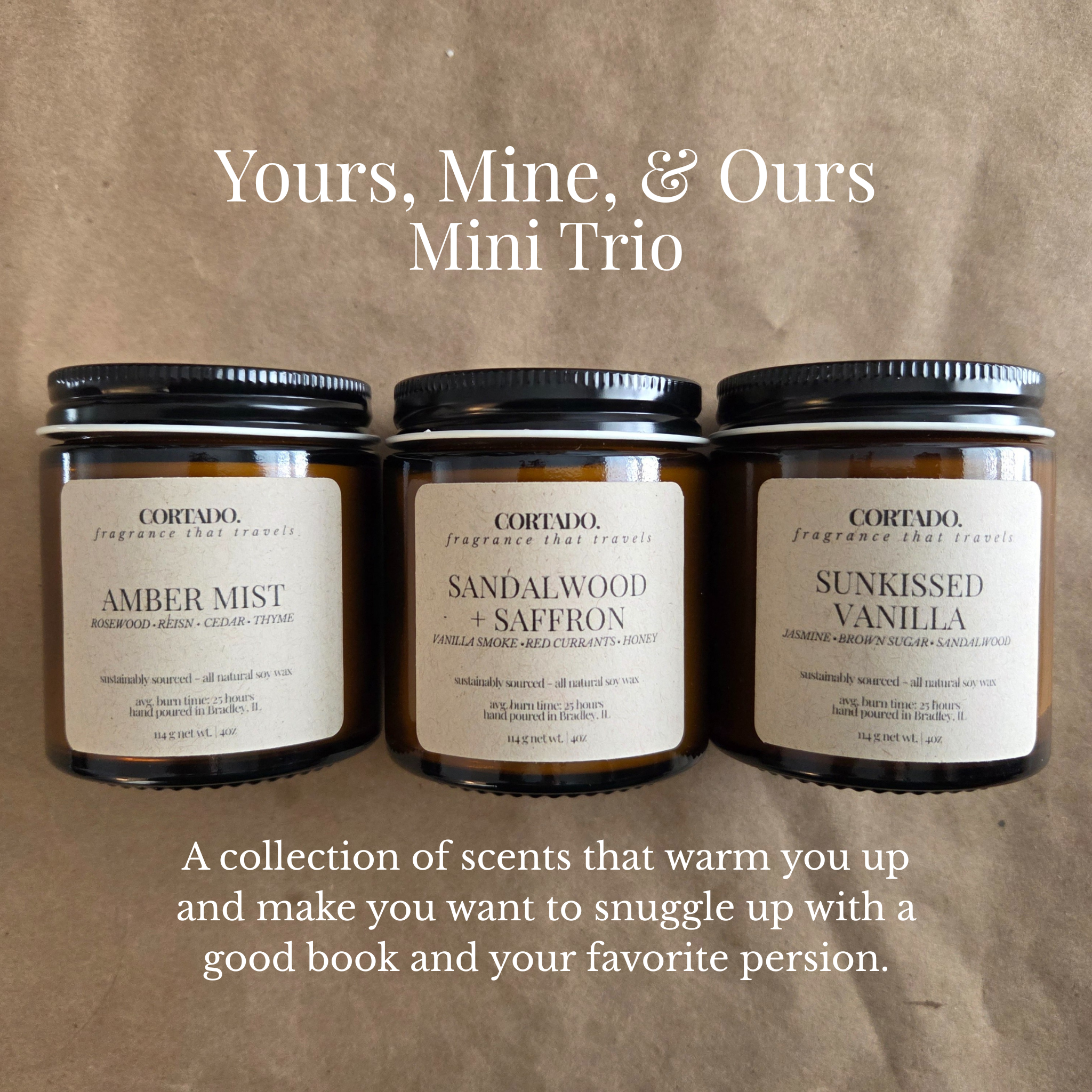 Yours, Mine, & Ours Mini Candle Trio