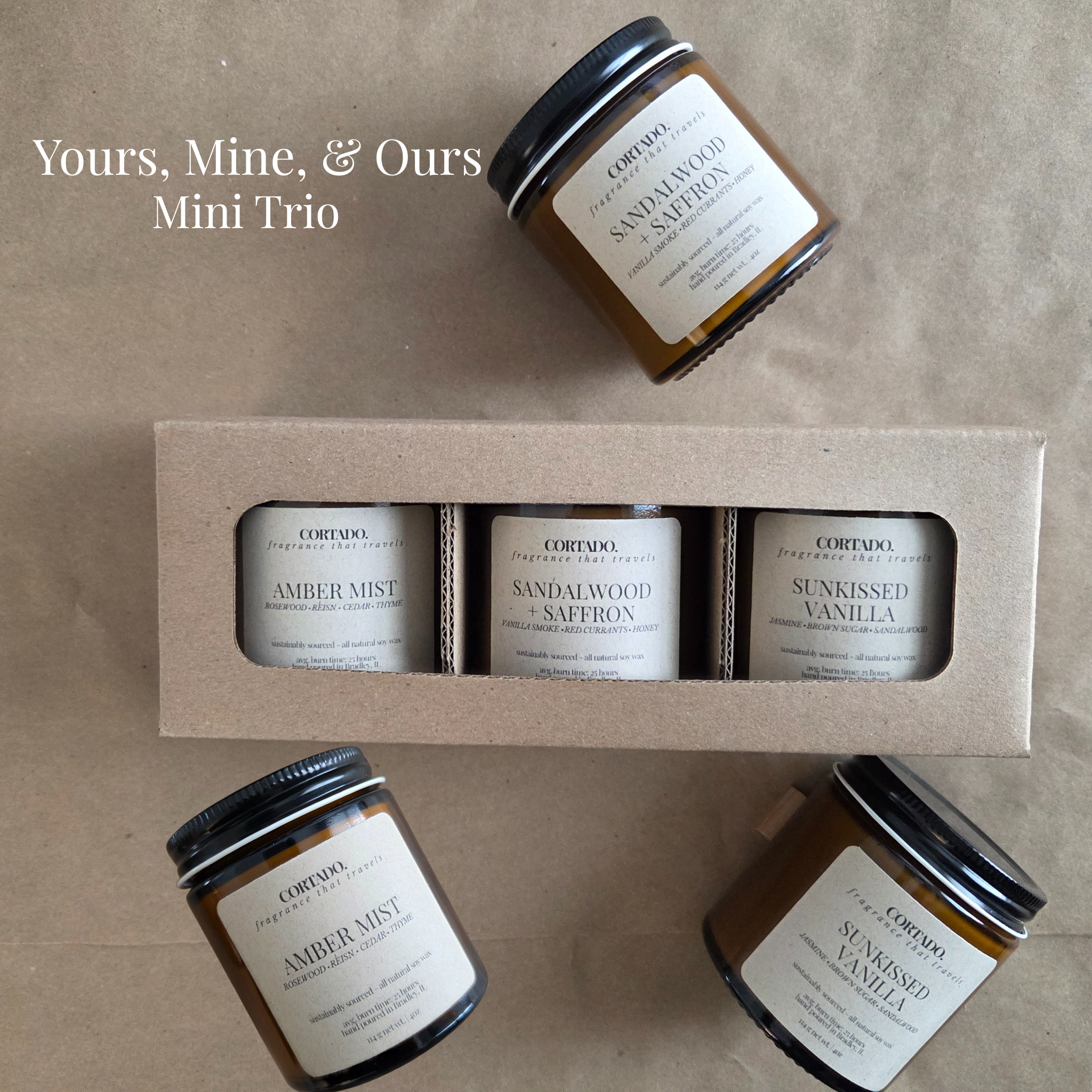 Yours, Mine, & Ours Mini Candle Trio