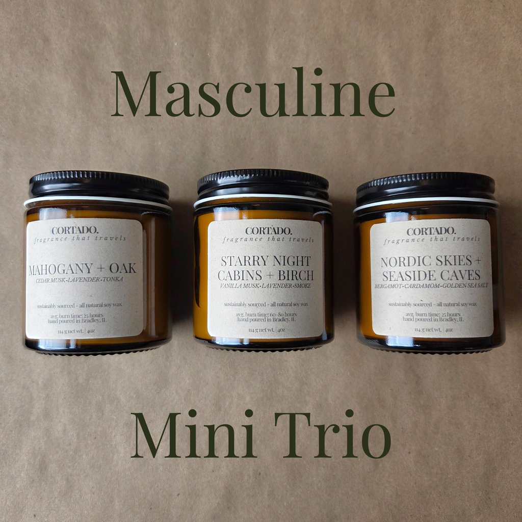 Masculine Mini Candle Trio