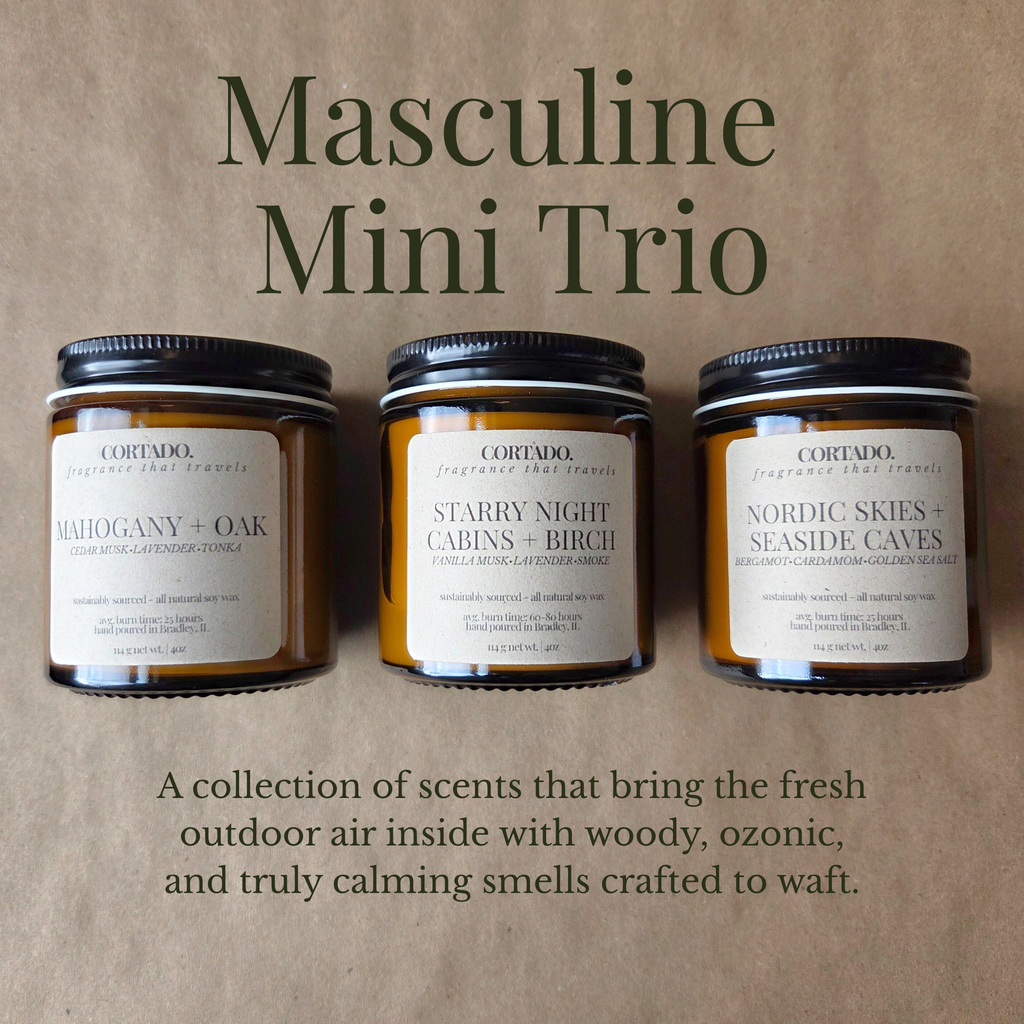 Masculine Mini Candle Trio